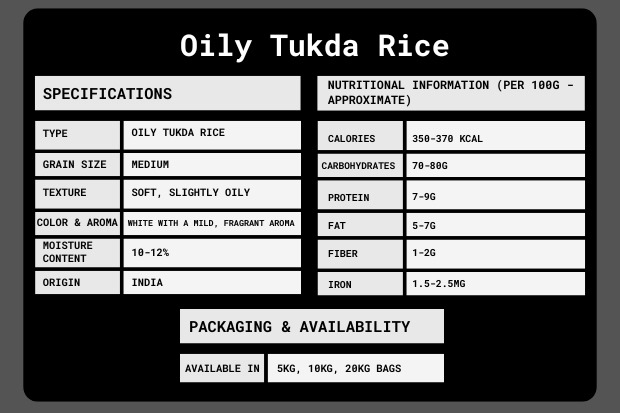 Oily Tukda Rice Packaging